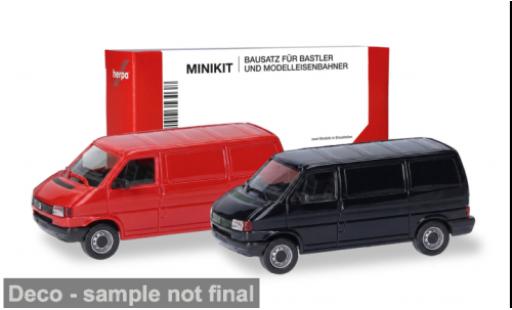 Diecast model cars Volkswagen T4 Kasten rot/schwarz 1/87 Herpa MiniKit