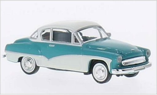 Wartburg 311 Coupe 1/87 Brekina turquoise/white diecast model cars