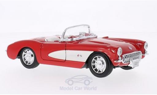 Chevrolet Corvette 1/24 Welly red/white 1957 diecast model cars