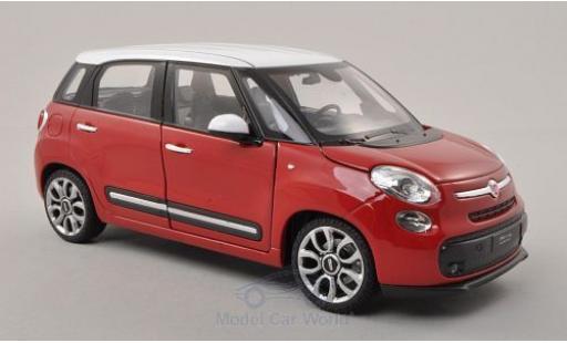 Diecast model cars Fiat 500 L 1/24 Welly L red/white 2013 Fiat 500 L 1/24 Welly L red/white 2013 diecast model cars