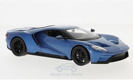 Diecast model cars Ford GT 1/24 Welly metallic blue 2017 Ford GT 1/24 Welly metallic blue 2017 diecast model cars