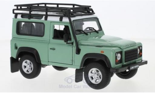 Diecast model cars Land Rover Defender 1/24 Welly green/white mit Dachgepäckträger Land Rover Defender 1/24 Welly green/white mit Dachgepäckträger diecast model cars