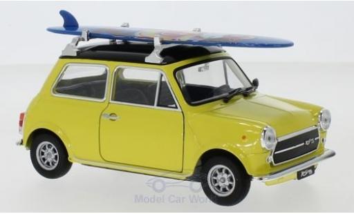 Diecast model cars Mini Cooper 1/24 Welly 1300 yellow/black 1974 Surfboard Mini Cooper 1/24 Welly 1300 yellow/black 1974 Surfboard diecast model cars