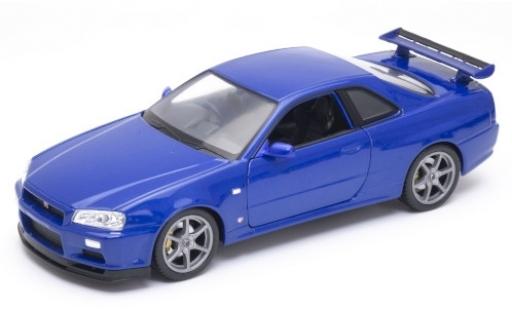 Diecast model cars Nissan Skyline 1/24 Welly GT-R (R34) metallic blue RHD Nissan Skyline 1/24 Welly GT-R (R34) metallic blue RHD diecast model cars