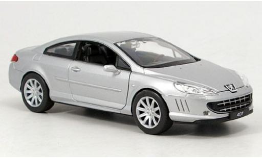 Peugeot 407 1/24 Welly Coupe grey sans Vitrine diecast model cars