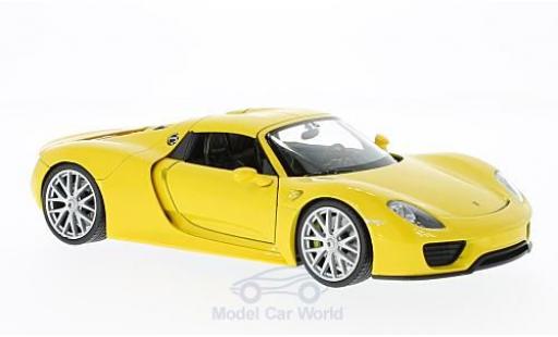 Diecast model cars Porsche 918 1/24 Welly Spyder yellow Porsche 918 1/24 Welly Spyder yellow diecast model cars