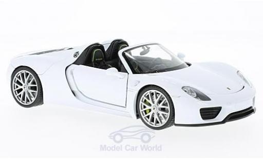 Diecast model cars Porsche 918 1/24 Welly Spyder white offen Porsche 918 1/24 Welly Spyder white offen diecast model cars