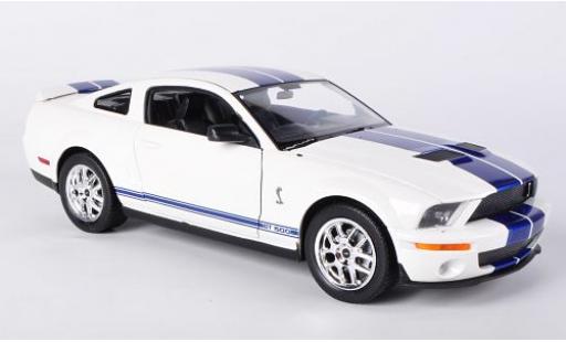 Shelby Cobra 1/24 Welly GT500 white/blue 2007 sans Vitrine diecast model cars
