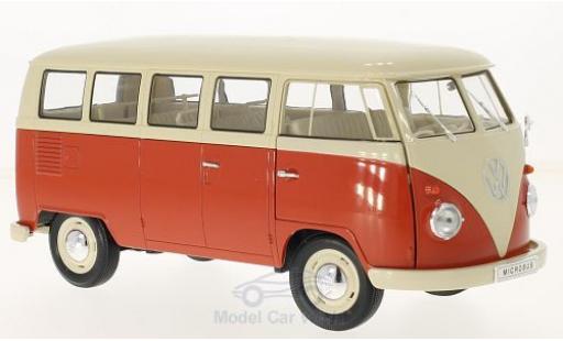 Diecast model cars Volkswagen T1 1/18 Welly beige/red 1963 Bus Volkswagen T1 1/18 Welly beige/red 1963 Bus diecast model cars