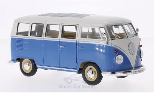 Diecast model cars Volkswagen T1 B 1/24 Welly Bus blue/white 1963 Volkswagen T1 B 1/24 Welly Bus blue/white 1963 diecast model cars