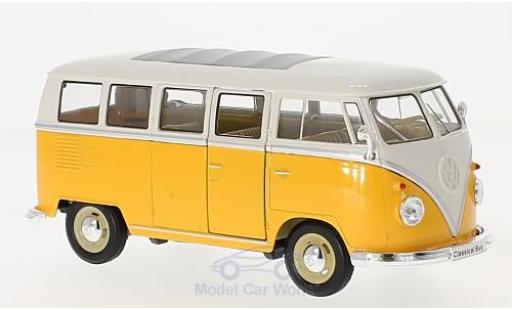 Diecast model cars Volkswagen T1 B 1/24 Welly Bus yellow/white 1963 Volkswagen T1 B 1/24 Welly Bus yellow/white 1963 diecast model cars
