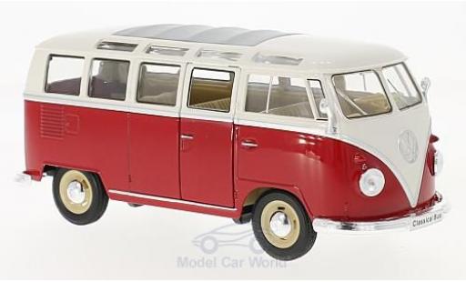 Diecast model cars Volkswagen T1 B 1/24 Welly Samba red/white 1963 Volkswagen T1 B 1/24 Welly Samba red/white 1963 diecast model cars