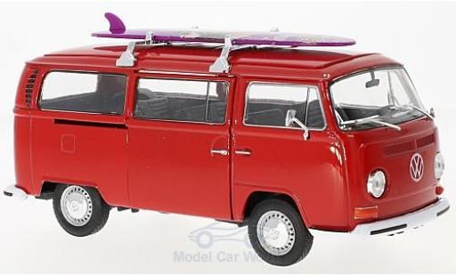 Diecast model cars Volkswagen T2 B 1/24 Welly Bus red 1972 mit Surfboard Volkswagen T2 B 1/24 Welly Bus red 1972 mit Surfboard diecast model cars