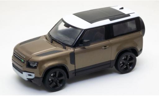 Diecast model cars Land Rover Defender 1/24 Welly metallise brown/white 2020 Land Rover Defender 1/24 Welly metallise brown/white 2020 diecast model cars