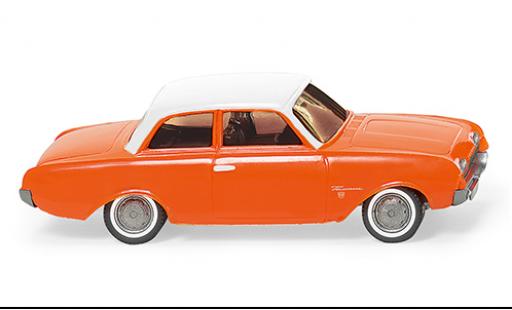 Diecast model cars Ford Taunus 1/87 Wiking (P3) 17M orange/white 1960 Ford Taunus 1/87 Wiking (P3) 17M orange/white 1960 diecast model cars