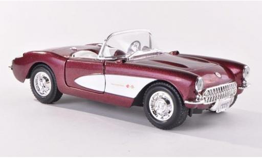 Diecast model cars Chevrolet Corvette 1/24 Yat Ming C1 metallic red/white 1957 Chevrolet Corvette 1/24 Yat Ming C1 metallic red/white 1957 diecast model cars